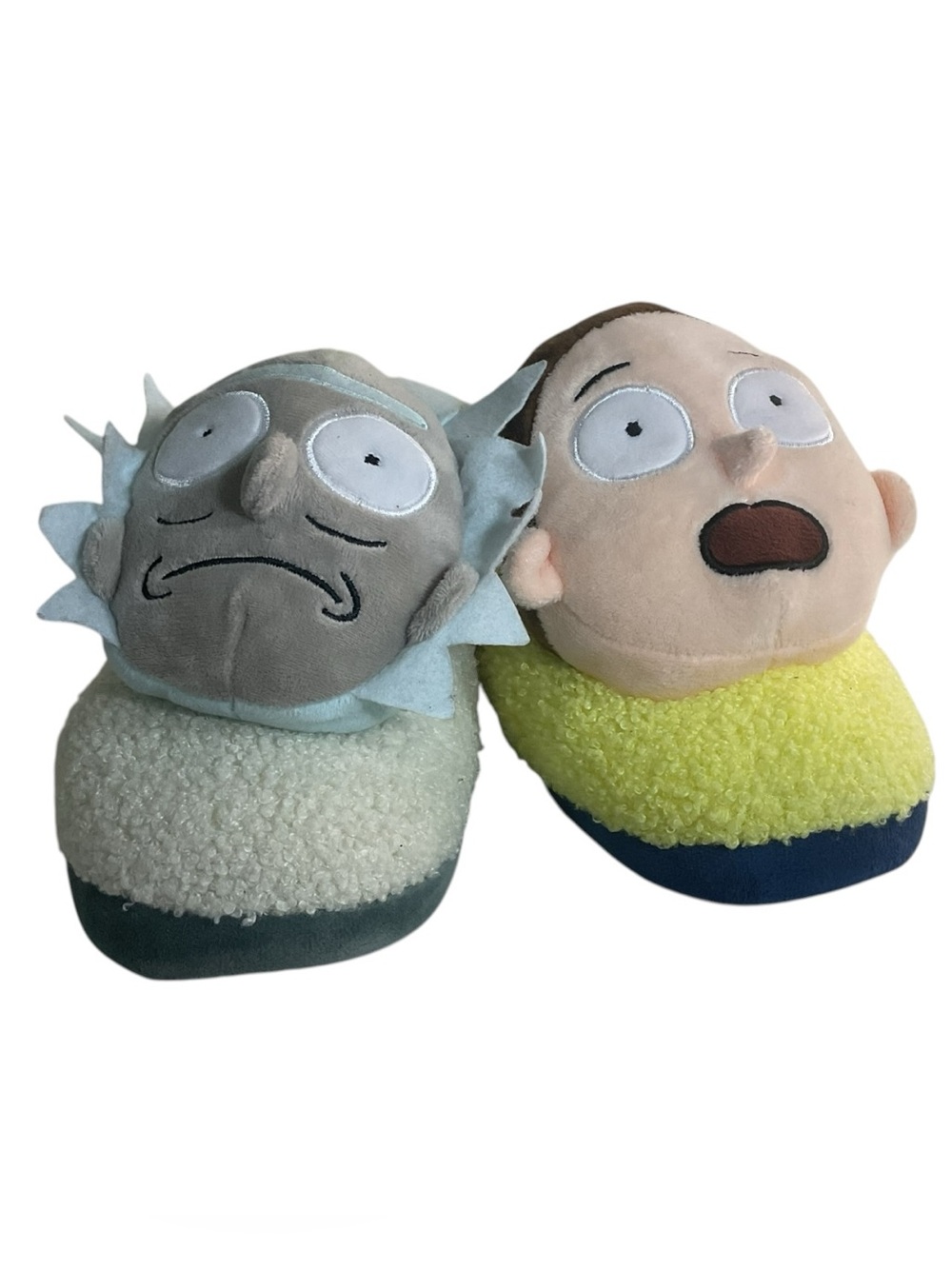 Rick and Morty 3D Character Plush Slippers Adult Swim US Size 7-8 Unisex Comfy S